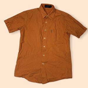 Polo Villae Orange Stripe Collared Button Down Shirt Men’s Size Small